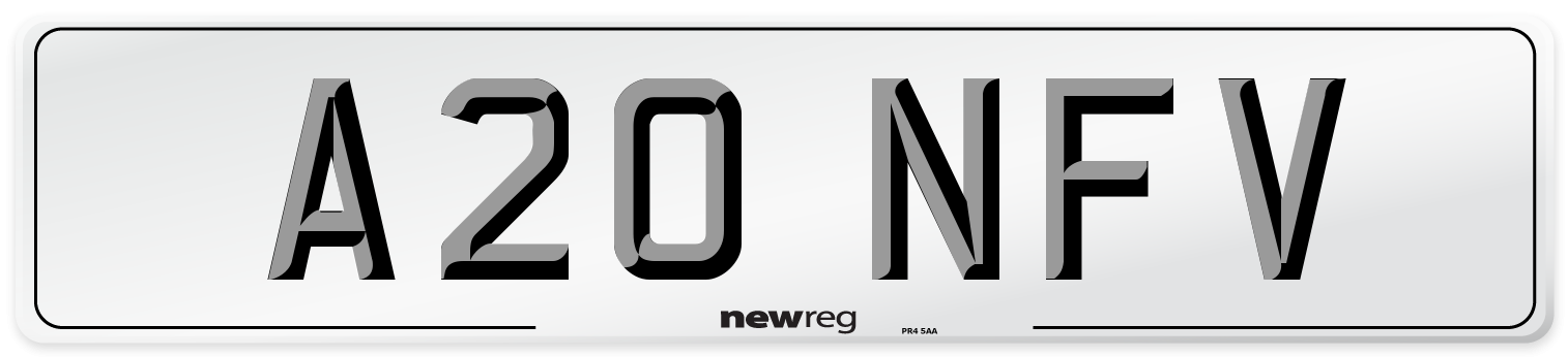 A20 NFV Number Plate from New Reg